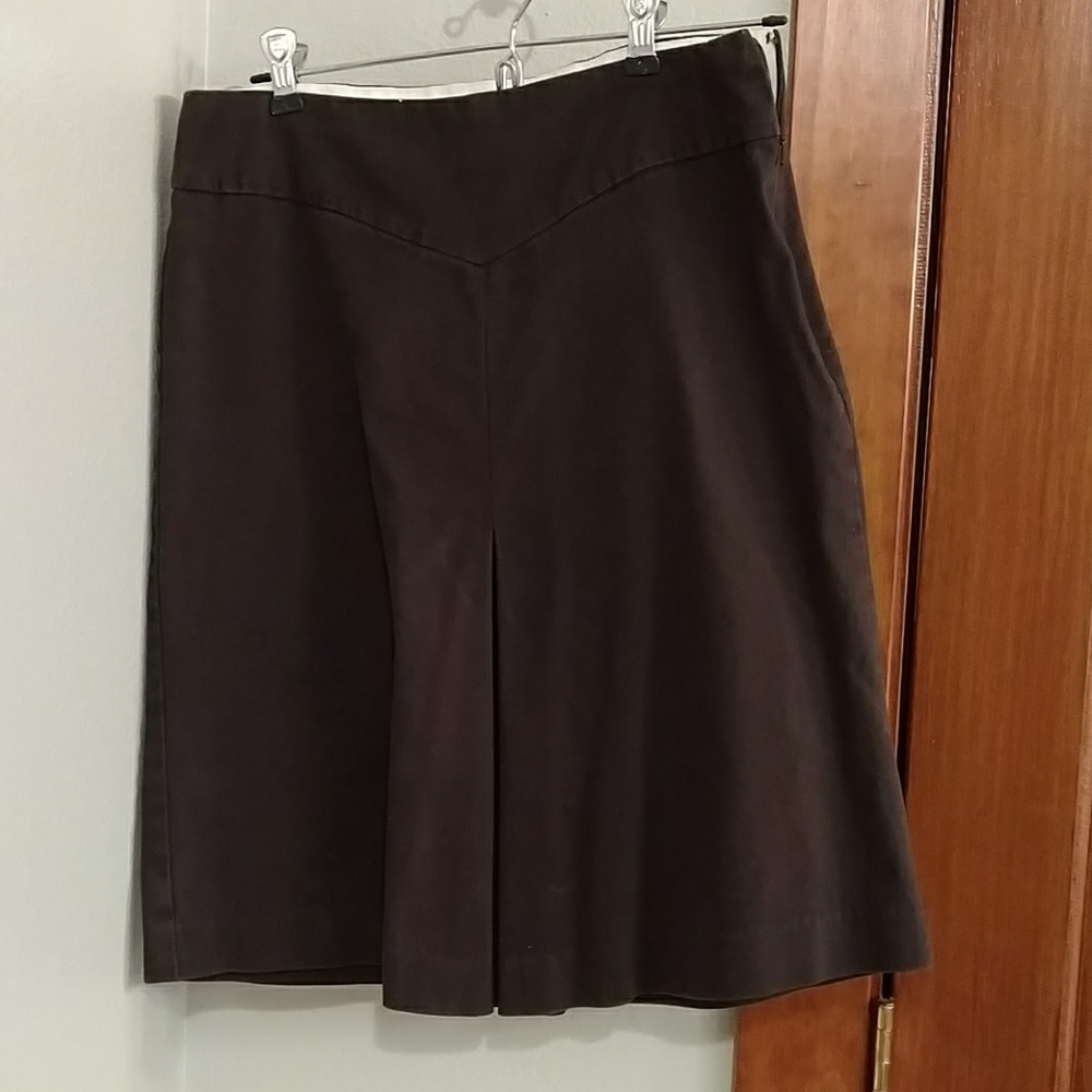 Gap stretch brown knee-length A-line skirt
